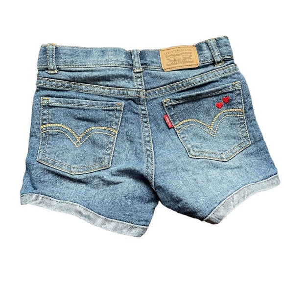 Levi Girls Embroidered Heart Shorty Short Size 5 - Picture 5 of 6